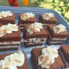 mini cake slices chocolate cake with whipped cream