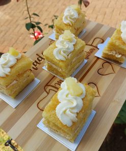 mini cake slices pineapple cake with whipped cream