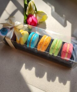 macaron boxes of 6 various flavours and colours